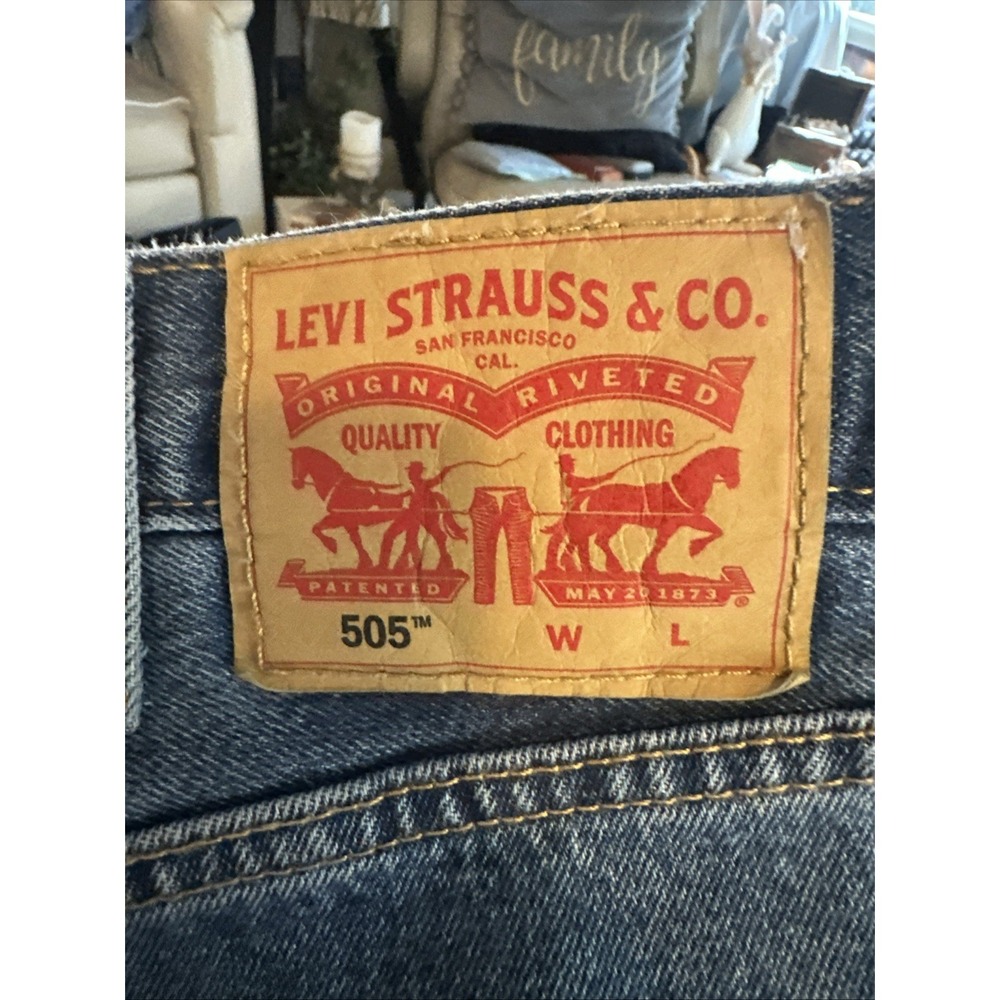 Levis Men's 505 Regular Fit Jeans, Big & Tall, Medium Stonewash, 46x32 - Picture 11 of 11